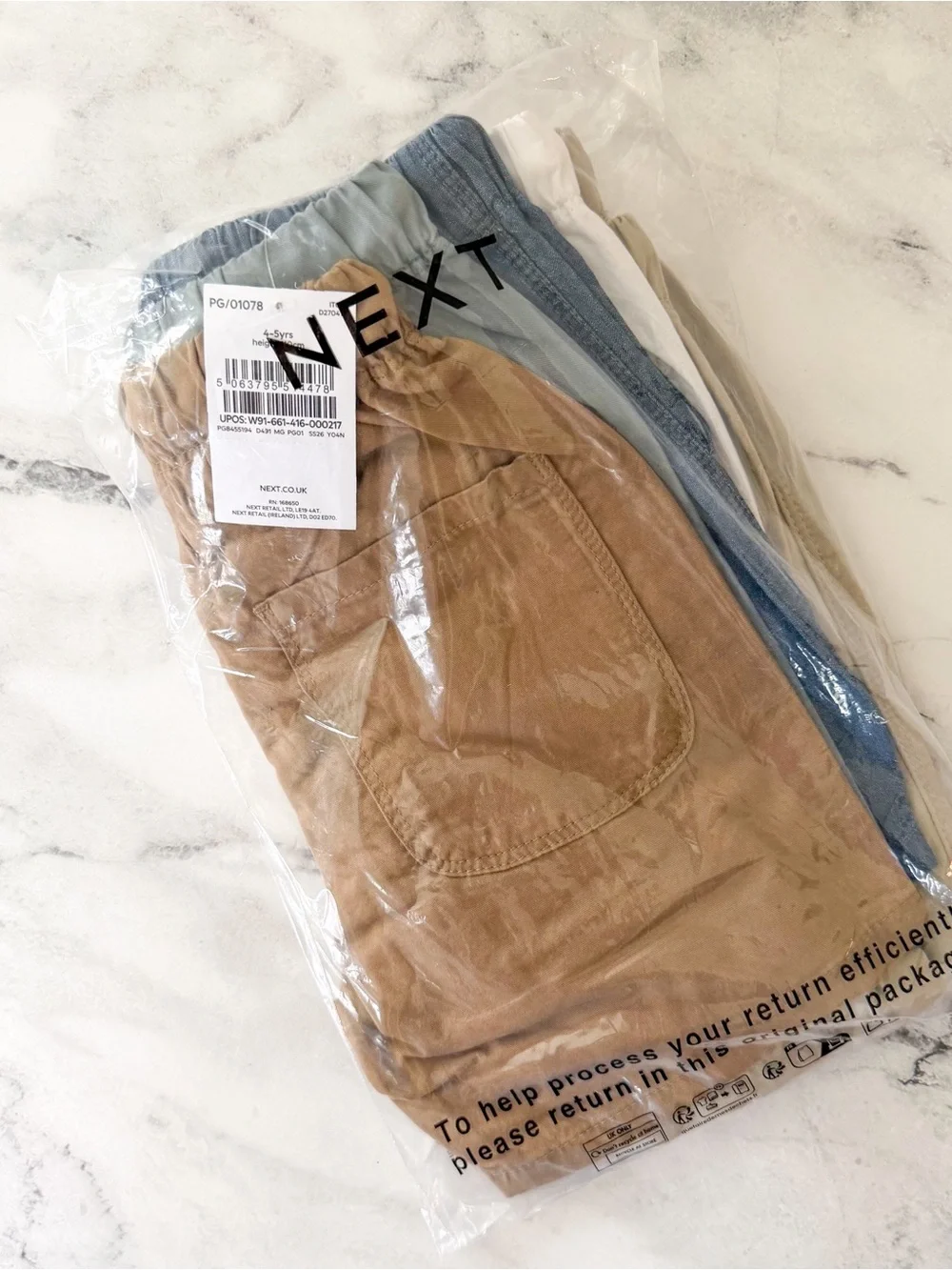 Next Boys 100% Cotton Pull On Shorts Multi Pack x5 - Picture 4 of 6